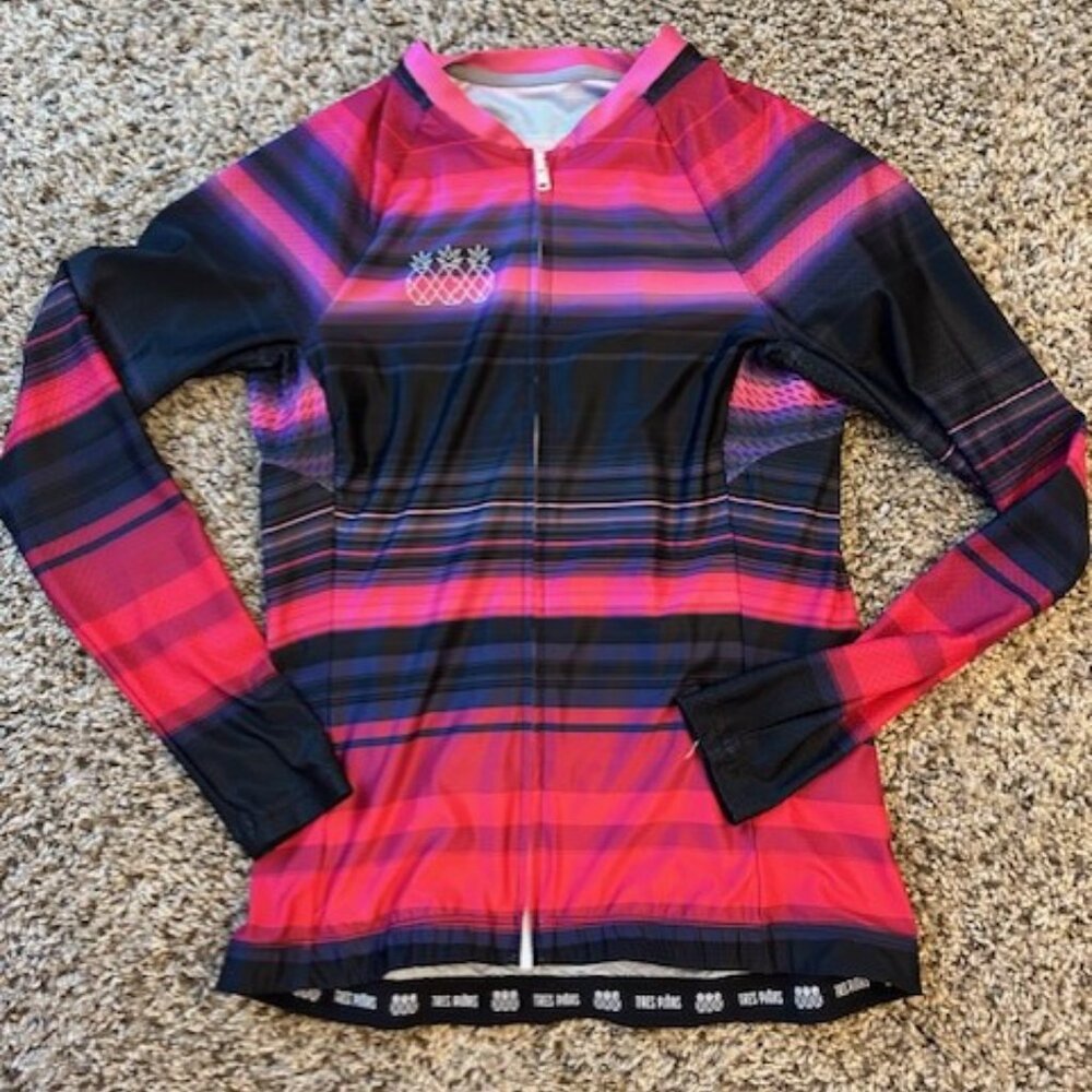 Tres Pinas women's long sleeve cycling top--size Large